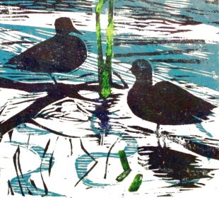 Annelise Mark Andersen - aender - ducks - linoleumprint.jpg
